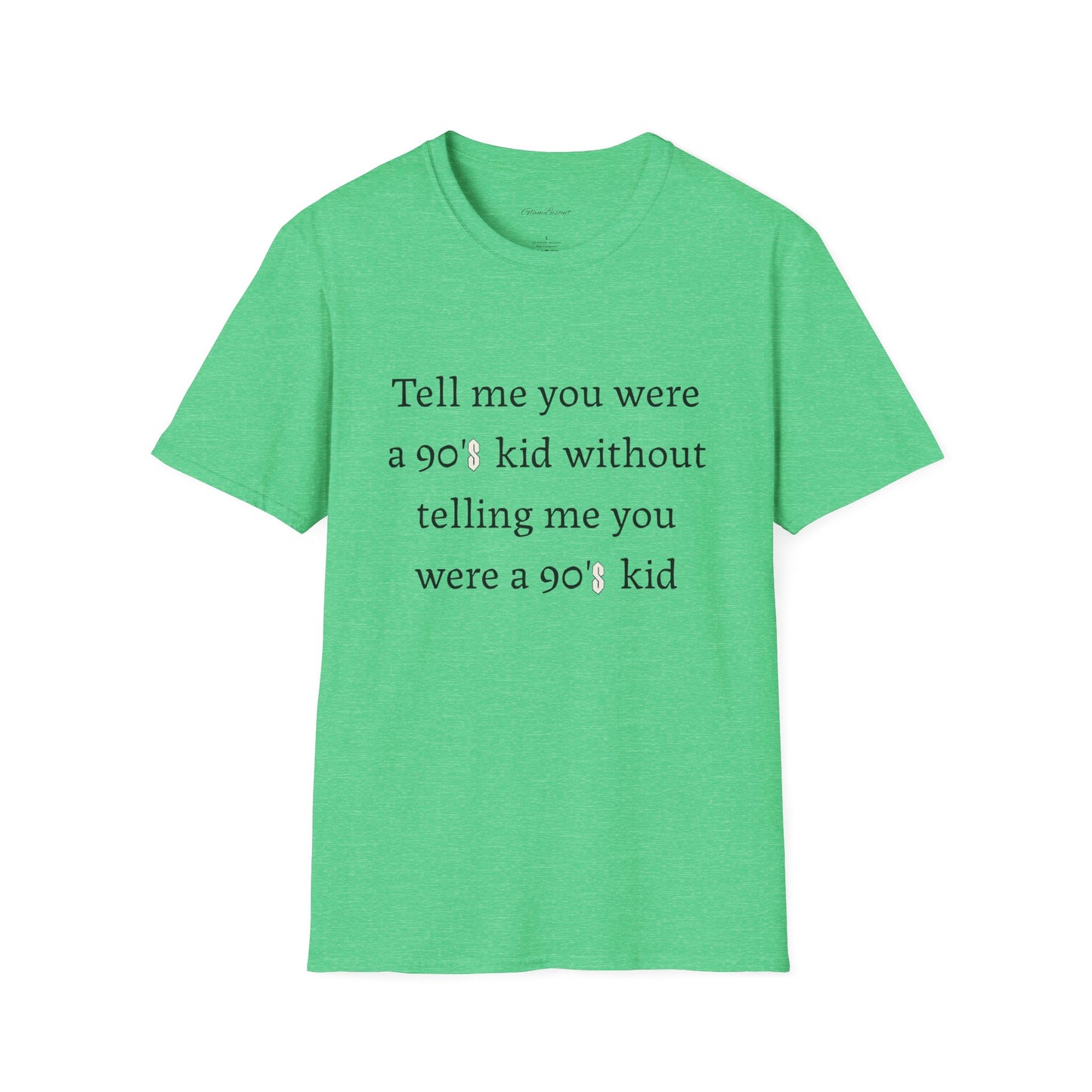 90s Kid Quote Unisex Softstyle T-Shirt - Nostalgic Orange Tee for Retro Lovers
