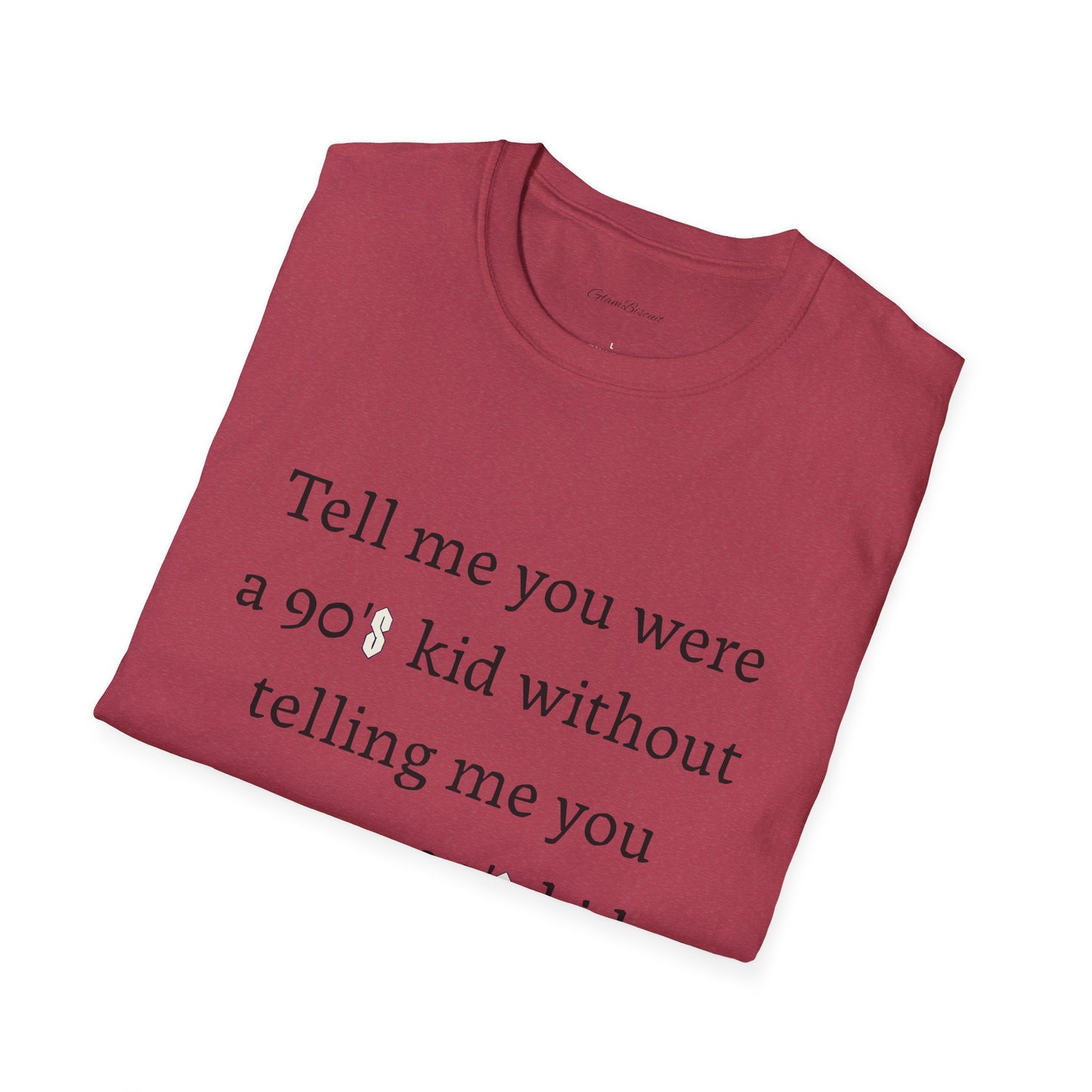 90s Kid Quote Unisex Softstyle T-Shirt - Nostalgic Orange Tee for Retro Lovers