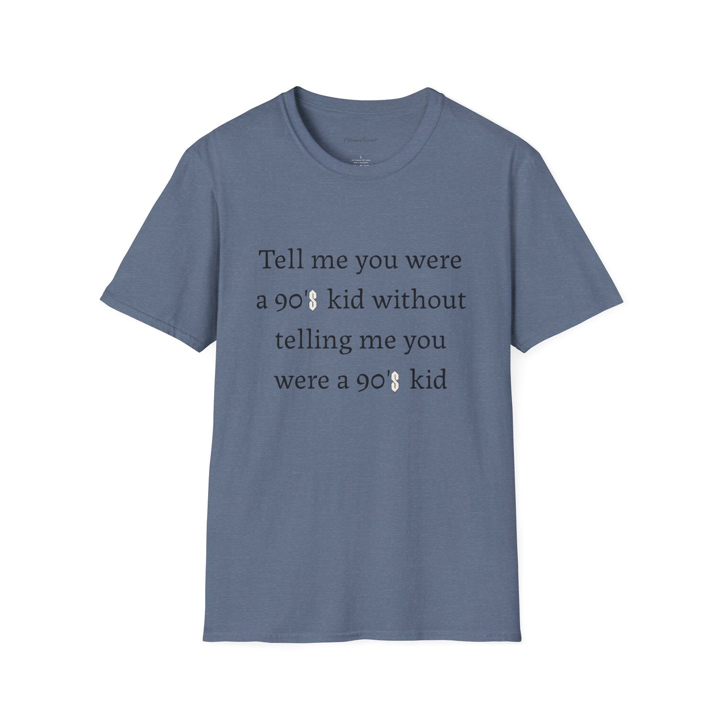 90s Kid Quote Unisex Softstyle T-Shirt - Nostalgic Orange Tee for Retro Lovers