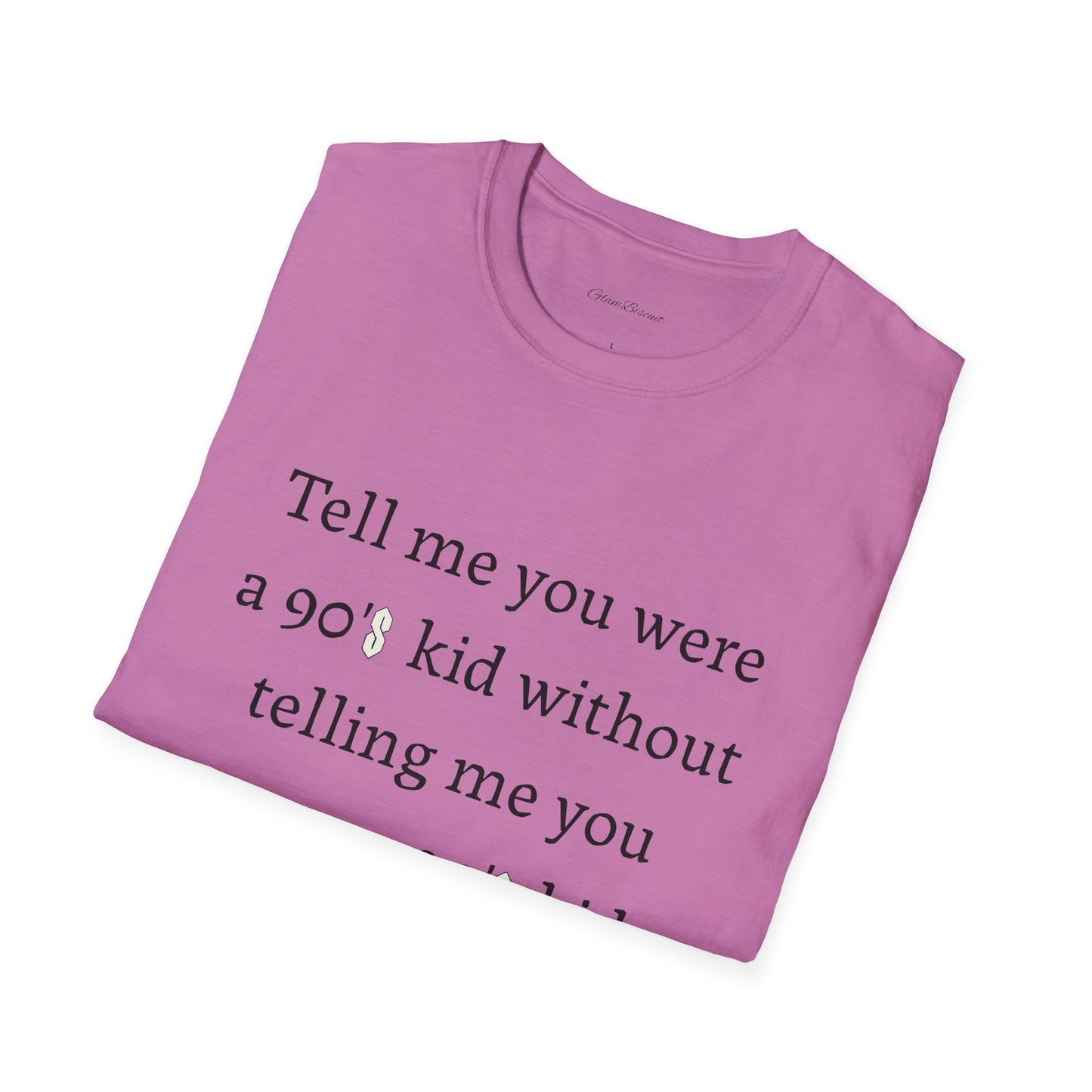 90s Kid Quote Unisex Softstyle T-Shirt - Nostalgic Orange Tee for Retro Lovers