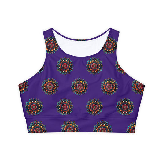 Purple Mandala Sports Bra (AOP)