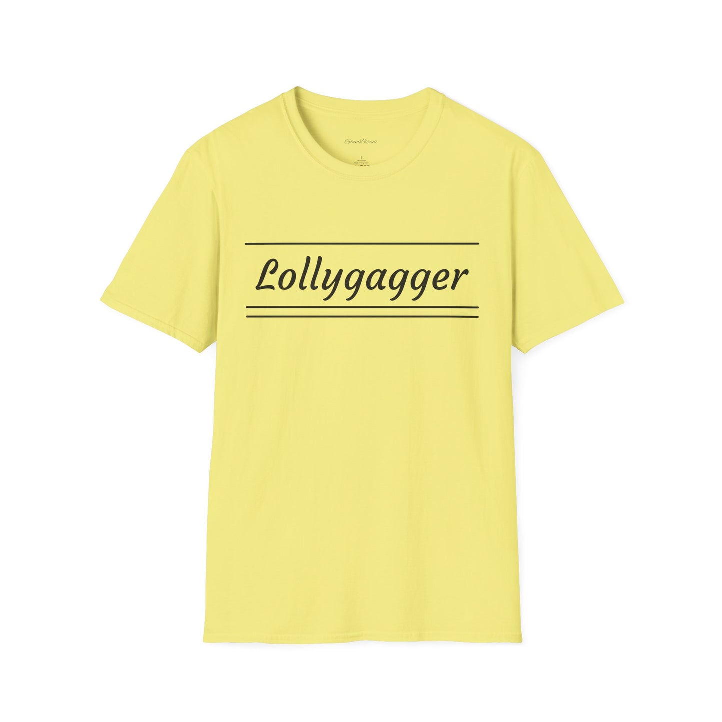 Lollygagger Unisex Softstyle T-Shirt - Fun Casual Wear in Yellow